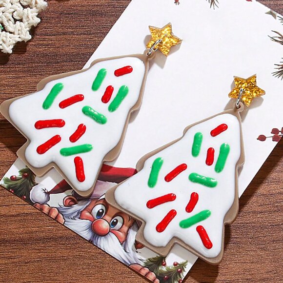 Cute Christmas Cookie with Sprinkles Earrings 16A2 - Picture 4 of 5